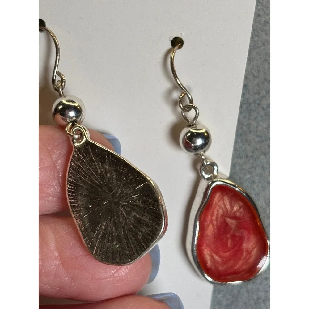 #71. Crimson Rose Silhouette Earrings